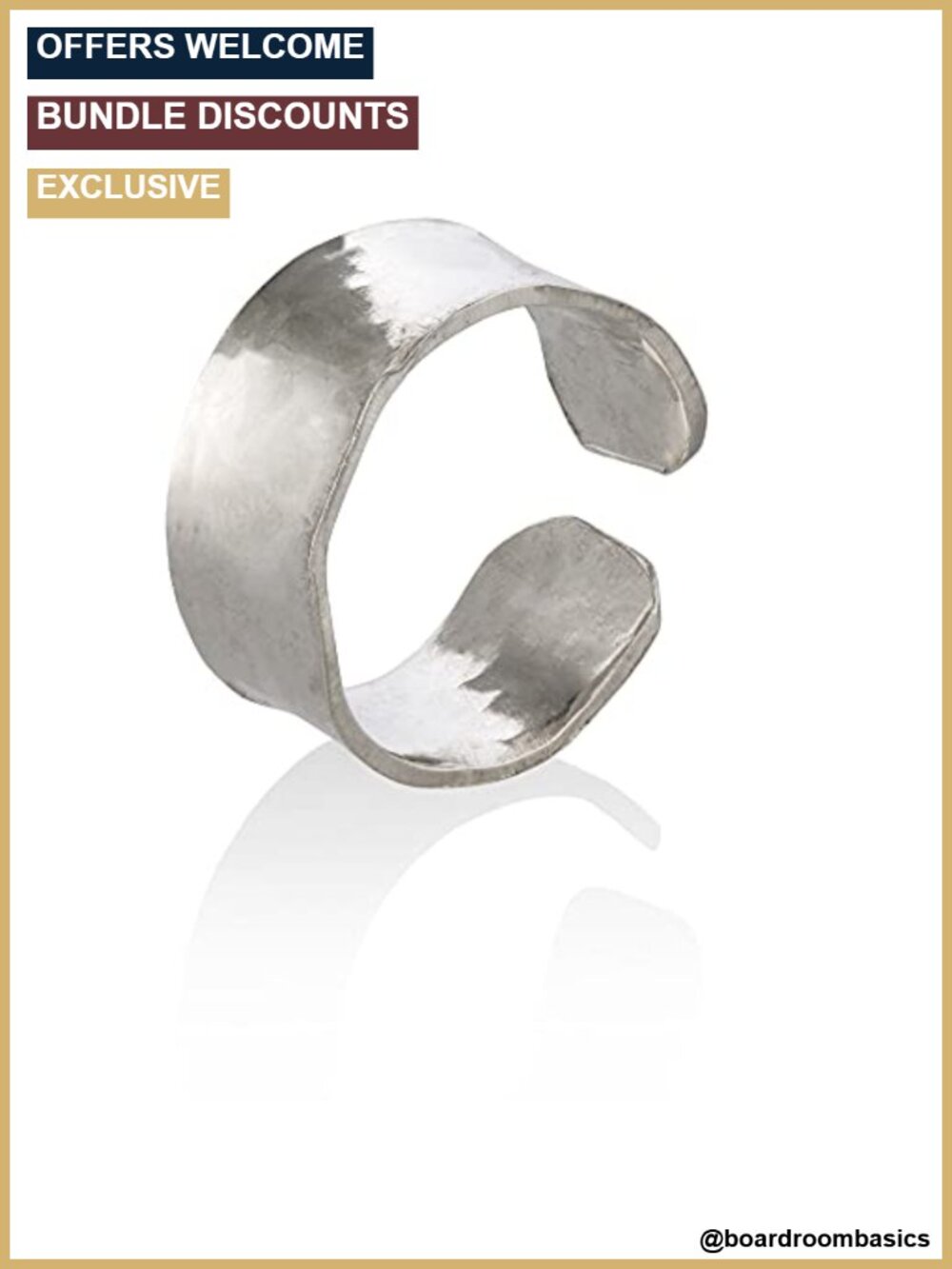 925 Sterling Silver Hammered Ear Cuff Non Pierced Cartilage Helix Women Jewelry